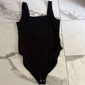 Old Navy Black Square Neck Tank Top Bodysuit Size Medium